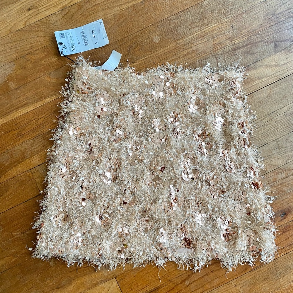 Zara Champagne Sequin Skirt